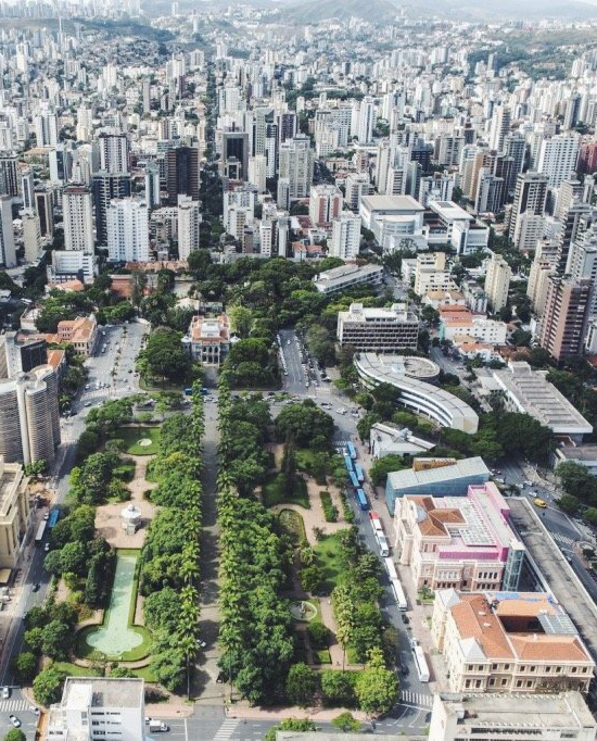 Vista aérea praça da liberdade em Belo Horizonte